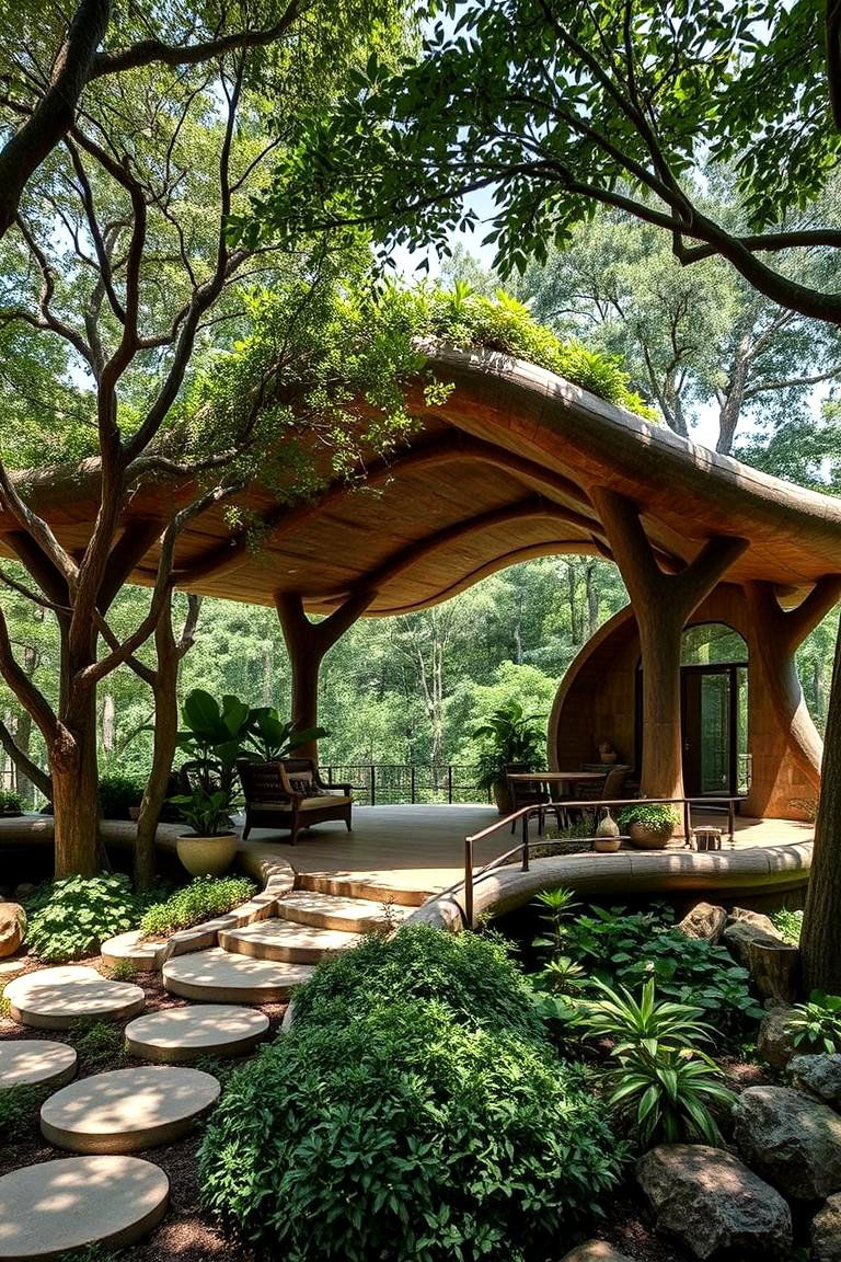 Nature Integrated Pavilion - 24 Outdoor Pavilion Ideas
