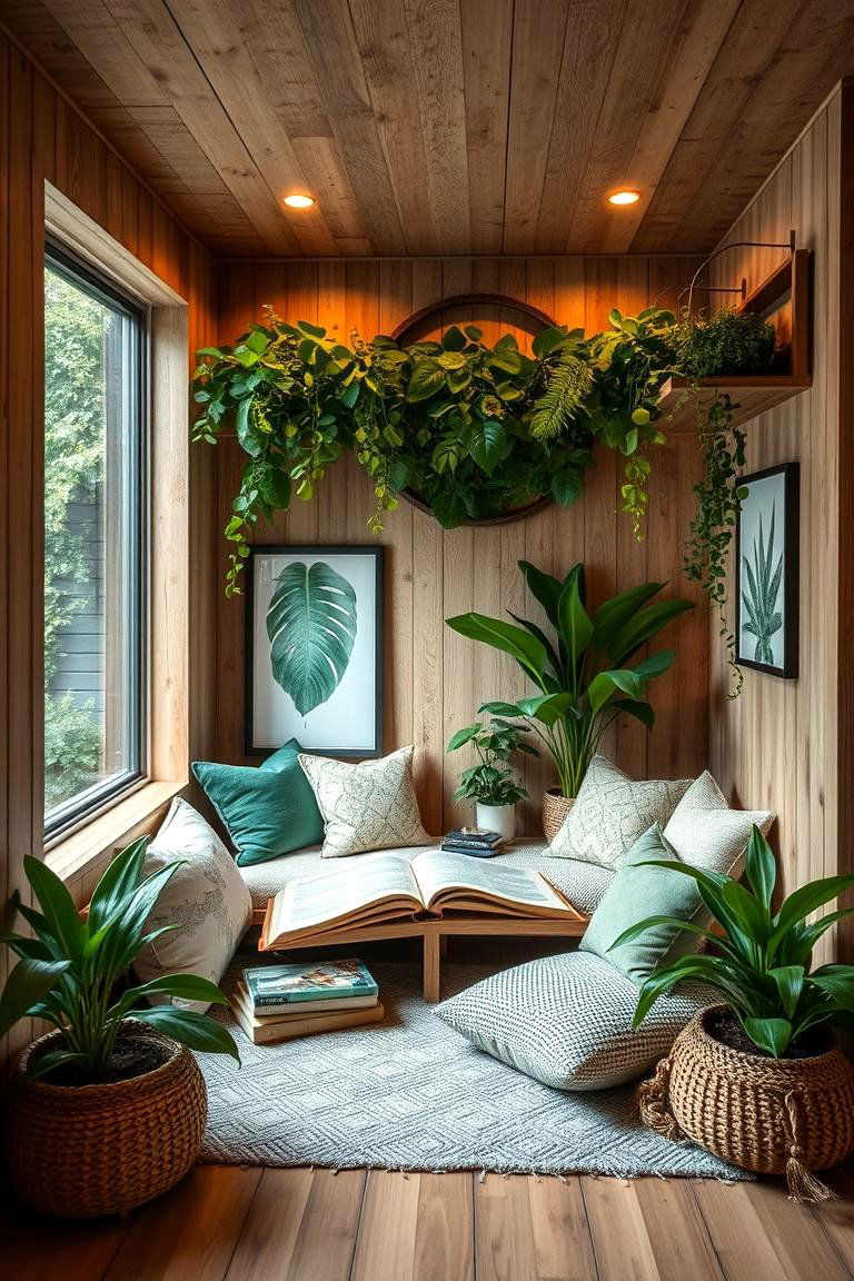 Nature Themed Reading Nook - 24 kids reading nook ideas