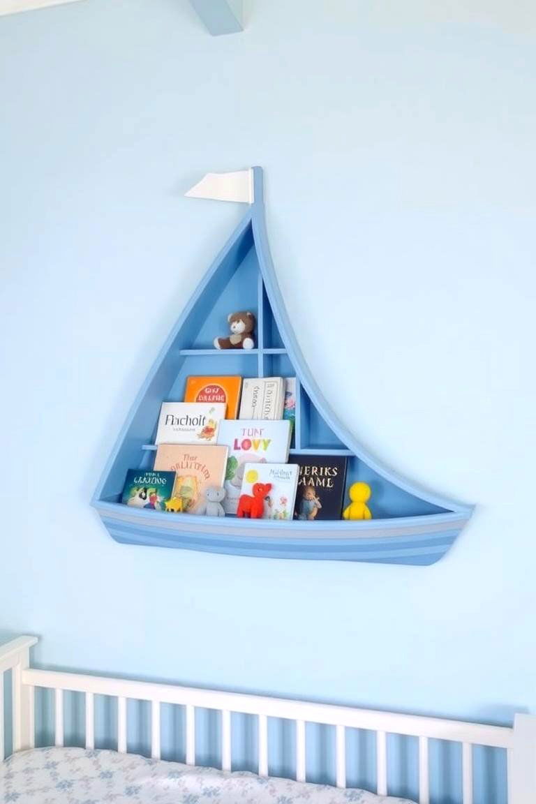 Nautical Boat Shaped Shelf - 24 Nautical Nursery Ideas