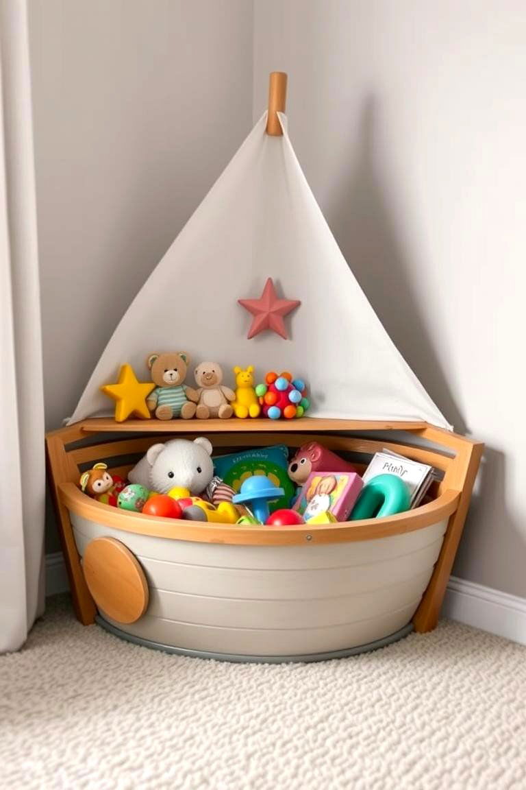Nautical Boat Themed Toy Storage - 24 Nautical Nursery Ideas