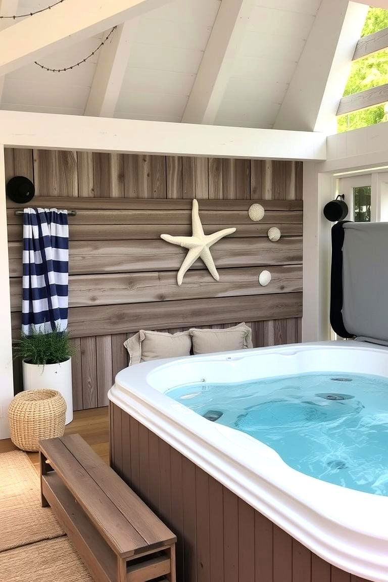 Nautical Charm - 24 Hot Tub Decor Ideas