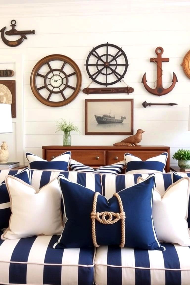 Nautical Inspired Decor - 24 Beach House Living Room Ideas