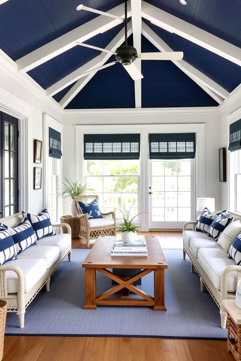Nautical Inspired Florida Room - 24 Florida Room Ideas