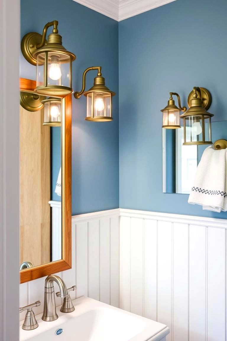 Nautical Inspired Lighting Fixtures - 24 Nautical Bathroom Ideas
