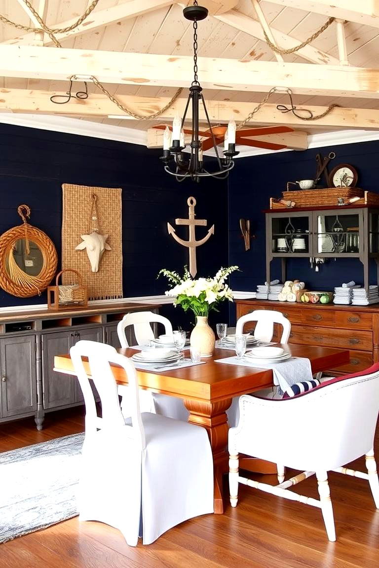 Nautical Inspired Sunroom - 24 Sunroom Dining Room Ideas