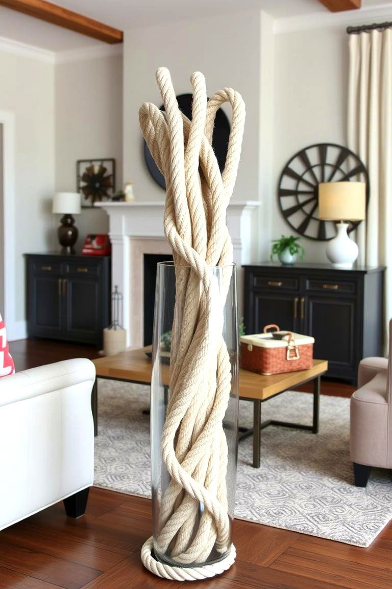 Nautical Knotwork with Thick Rope - 24 Large Floor Vase Decoration Ideas