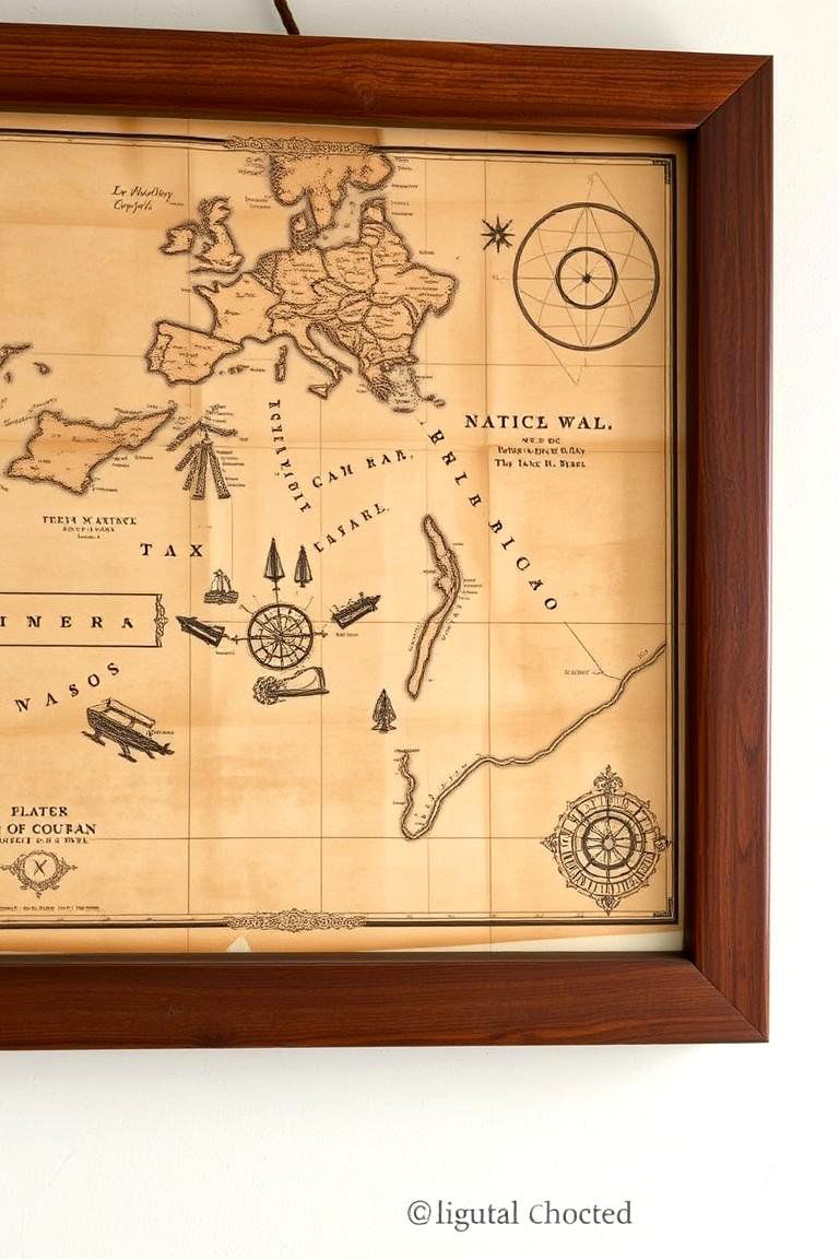 Nautical Maps and Charts - 24 Nautical Decor Ideas