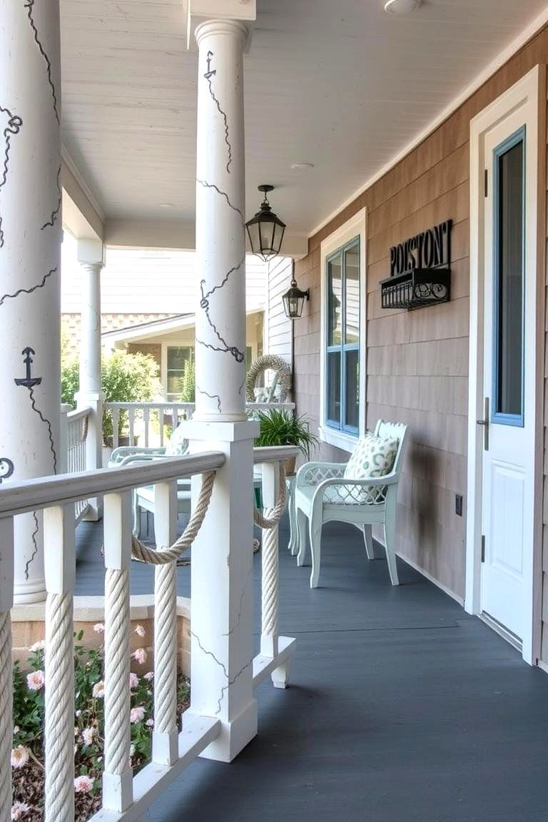 Nautical Rope Detail Porch - 24 Small Cape Cod Front Porch Ideas