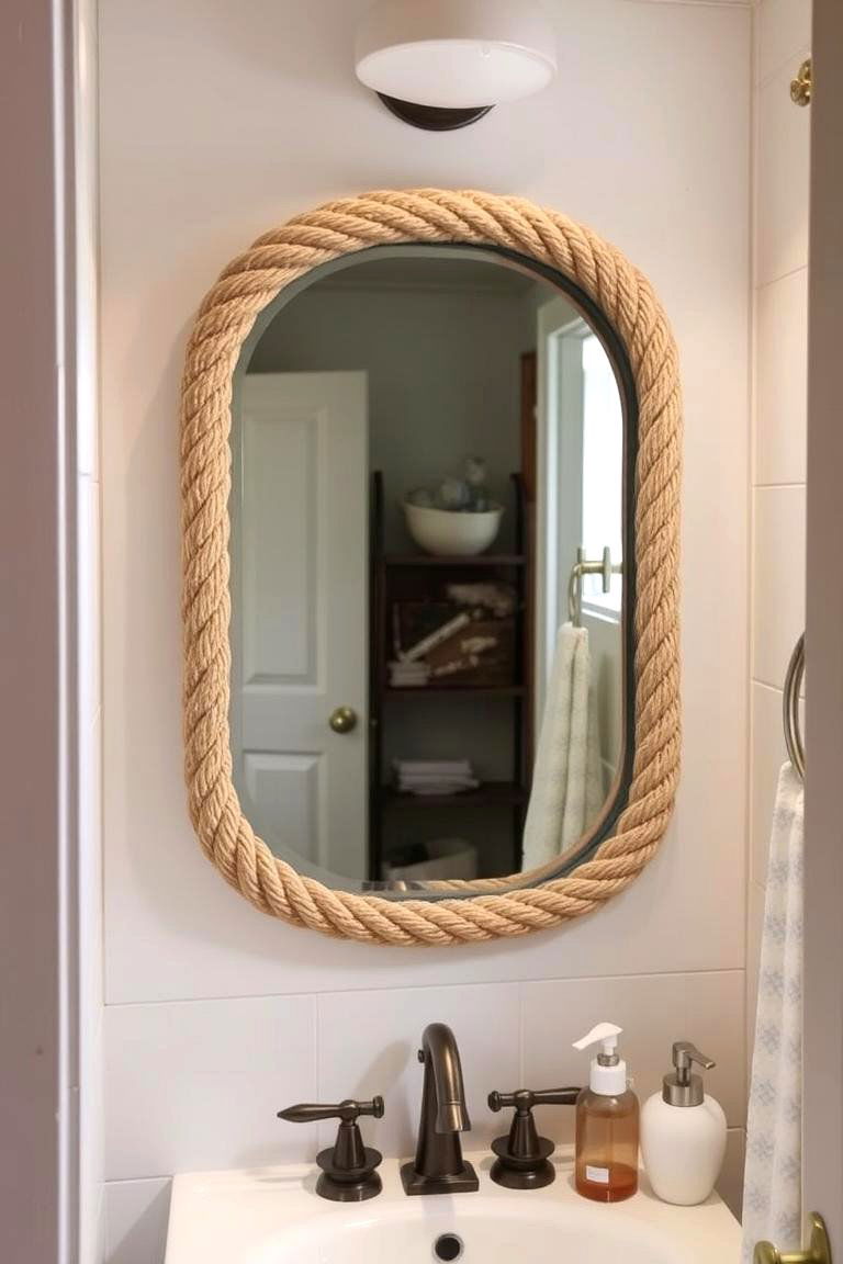 Nautical Rope Details for Added Charm - 24 Nautical Bathroom Ideas