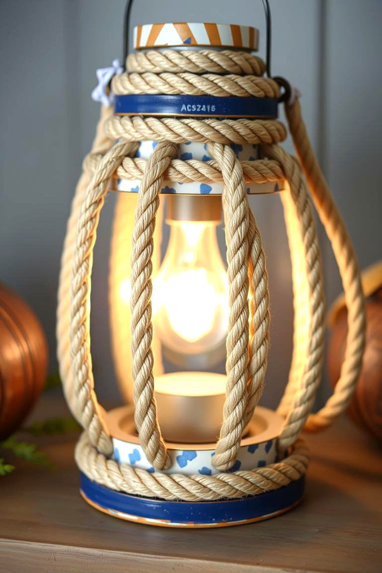 Nautical Rope Lantern - 24 Lantern Centerpiece Ideas