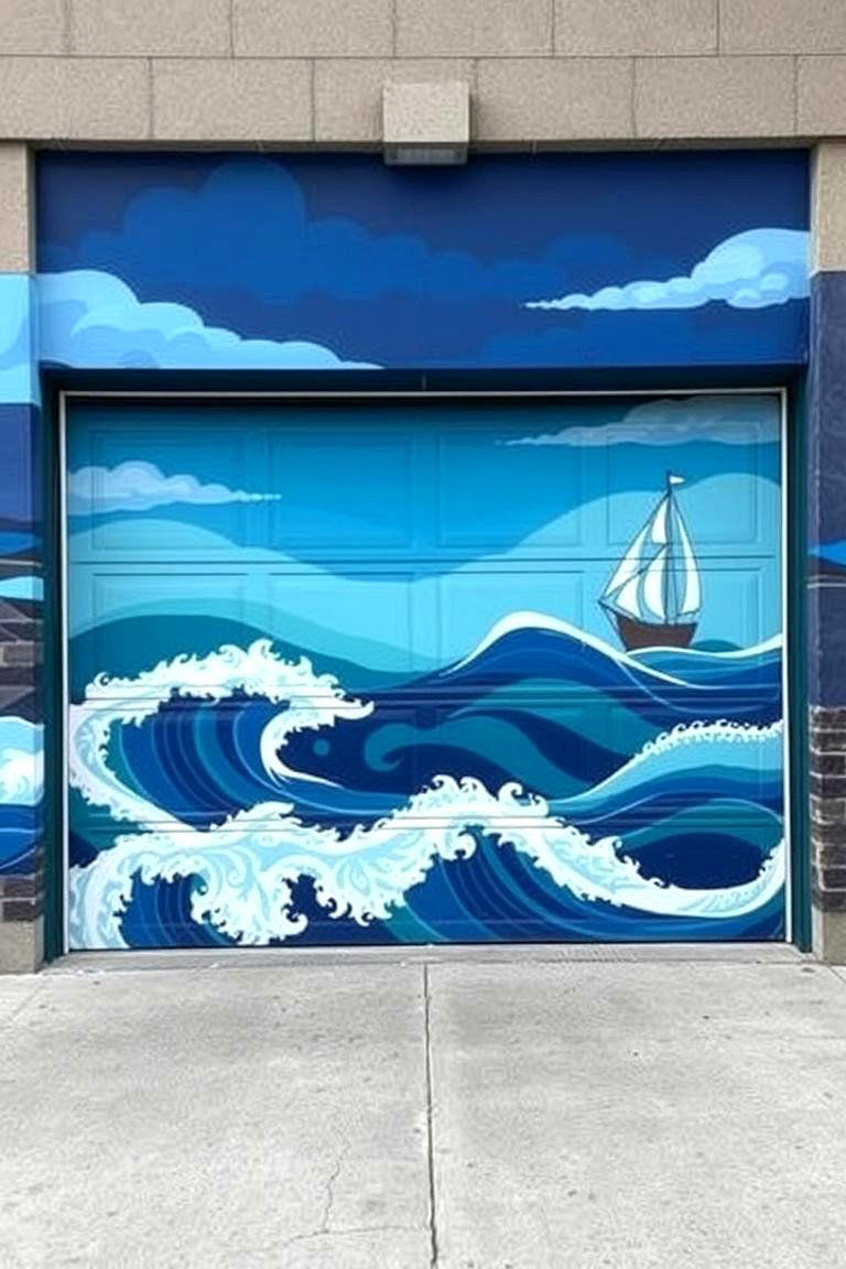 Nautical Seascape Mural - 24 Garage Door Murals