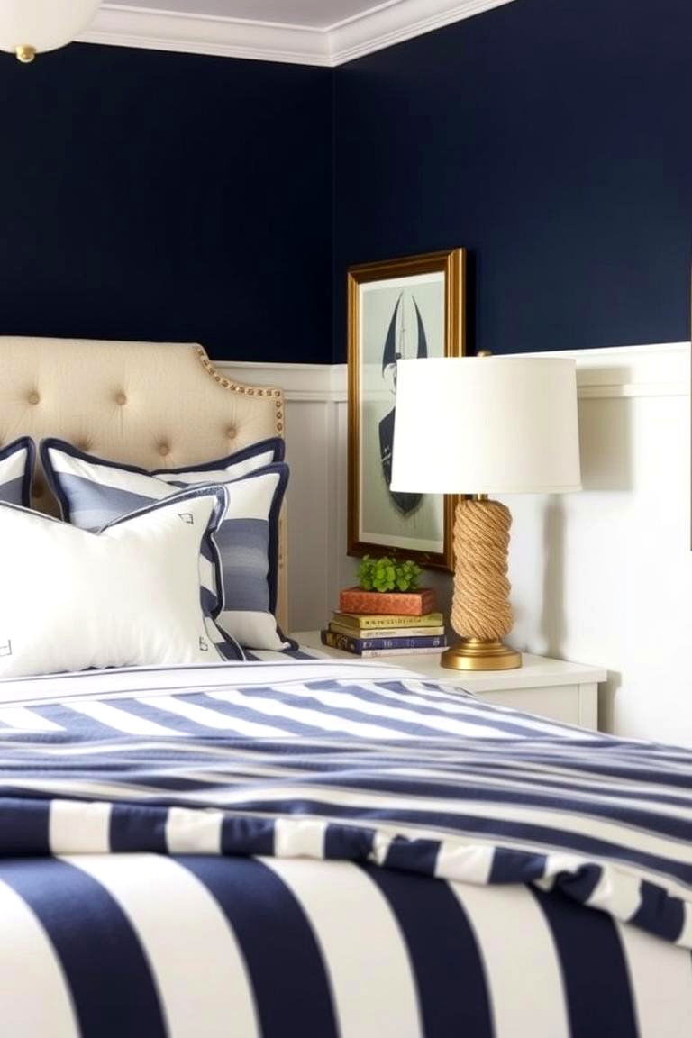 Nautical Stripes for a Classic Touch - 24 Beach Themed Bedroom Ideas