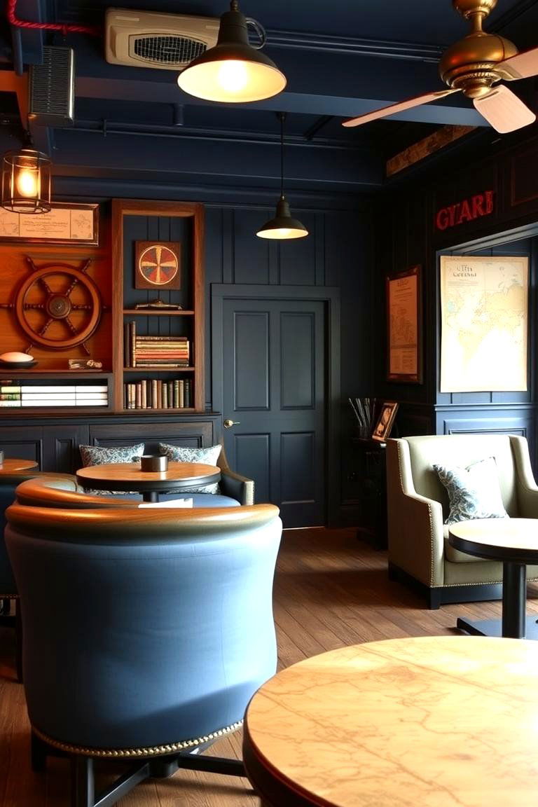 Nautical Themed Cigar Lounge - 24 Cigar Room Ideas