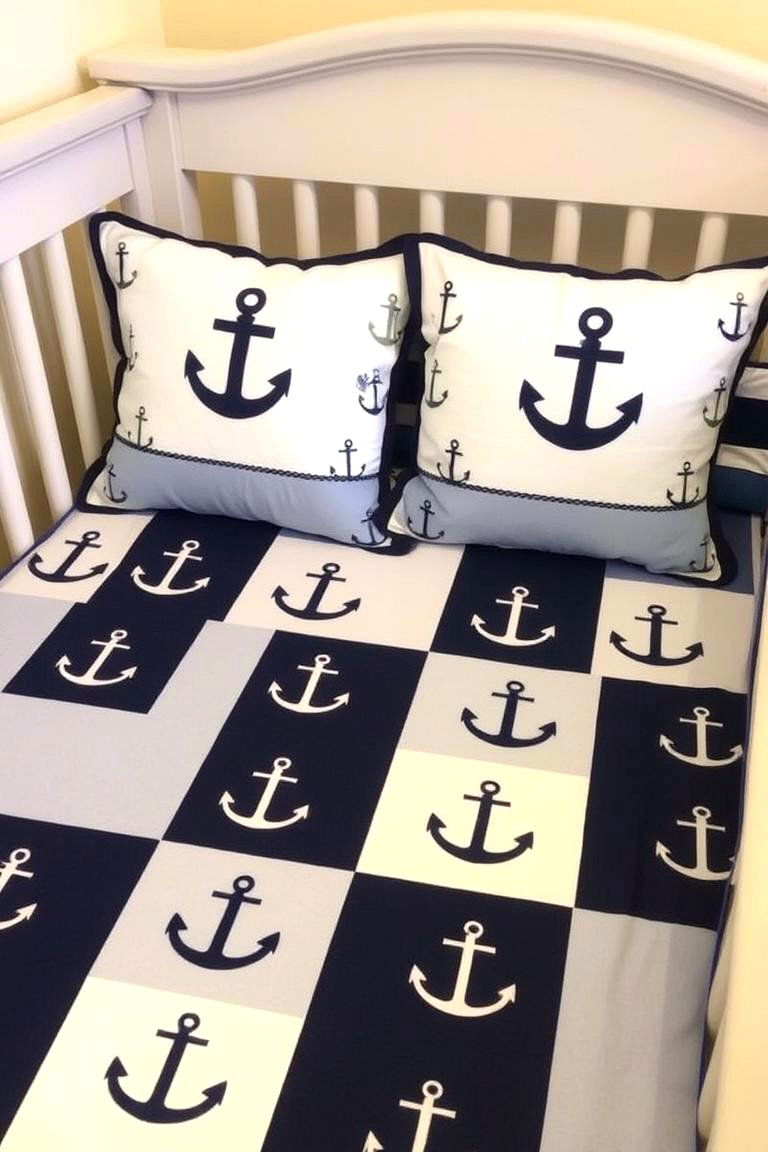Nautical Themed Crib Bedding - 24 Nautical Nursery Ideas