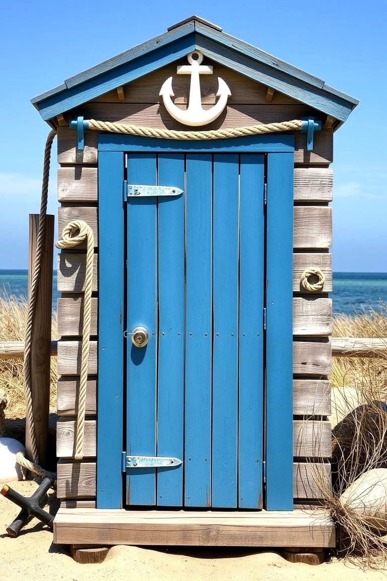 Nautical Themed Outhouse - 24 Outhouse Design Ideas