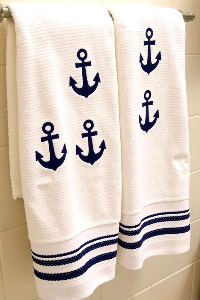 Nautical Themed Towels for a Polished Finish - 24 Nautical Bathroom Ideas