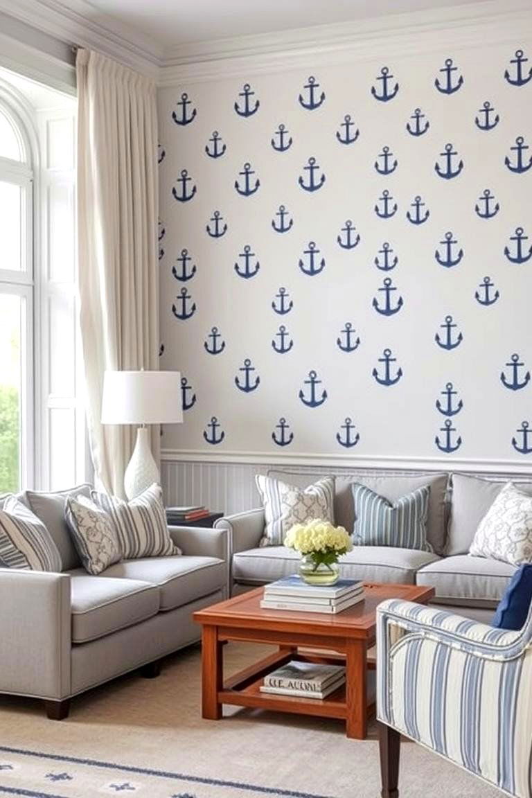 Nautical Themed Wallpapers - 24 Living Room Wallpaper Ideas
