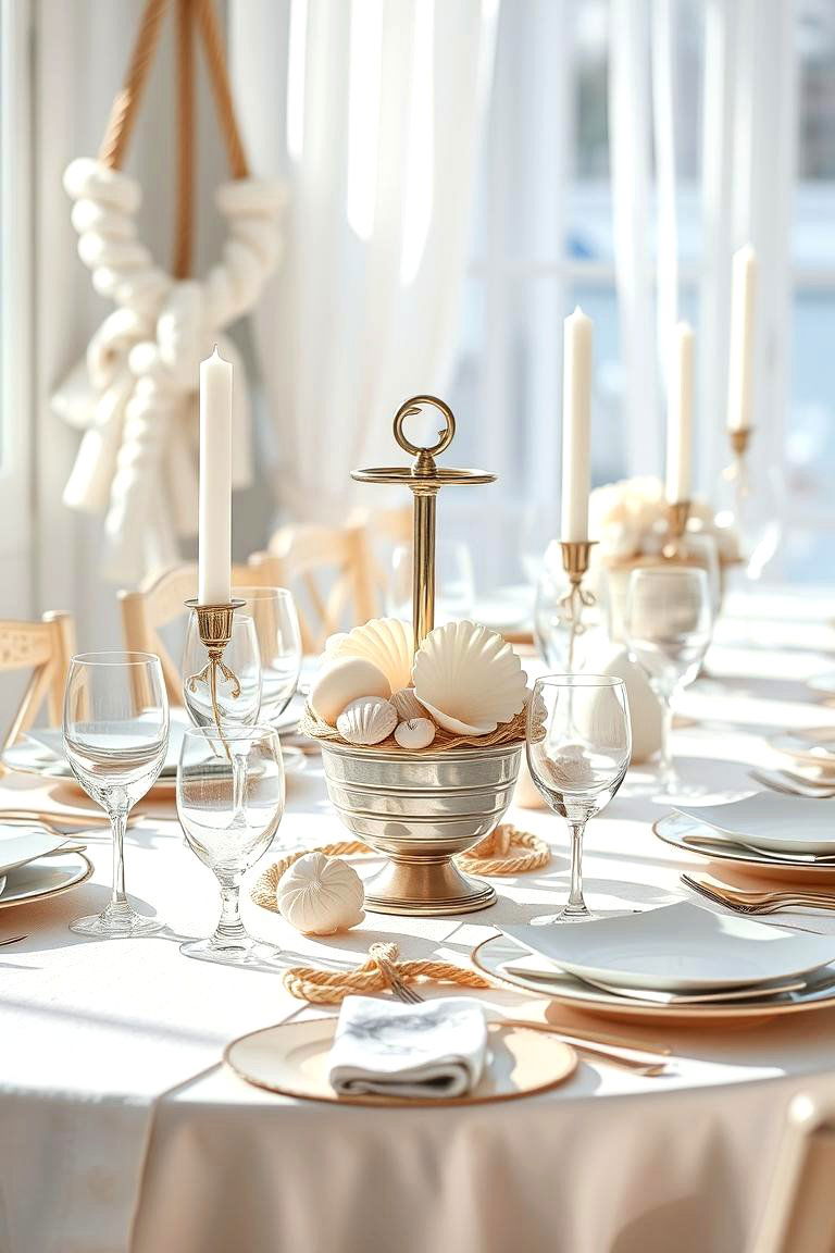 Nautical themed Table Settings - 24 Nautical Decor Ideas