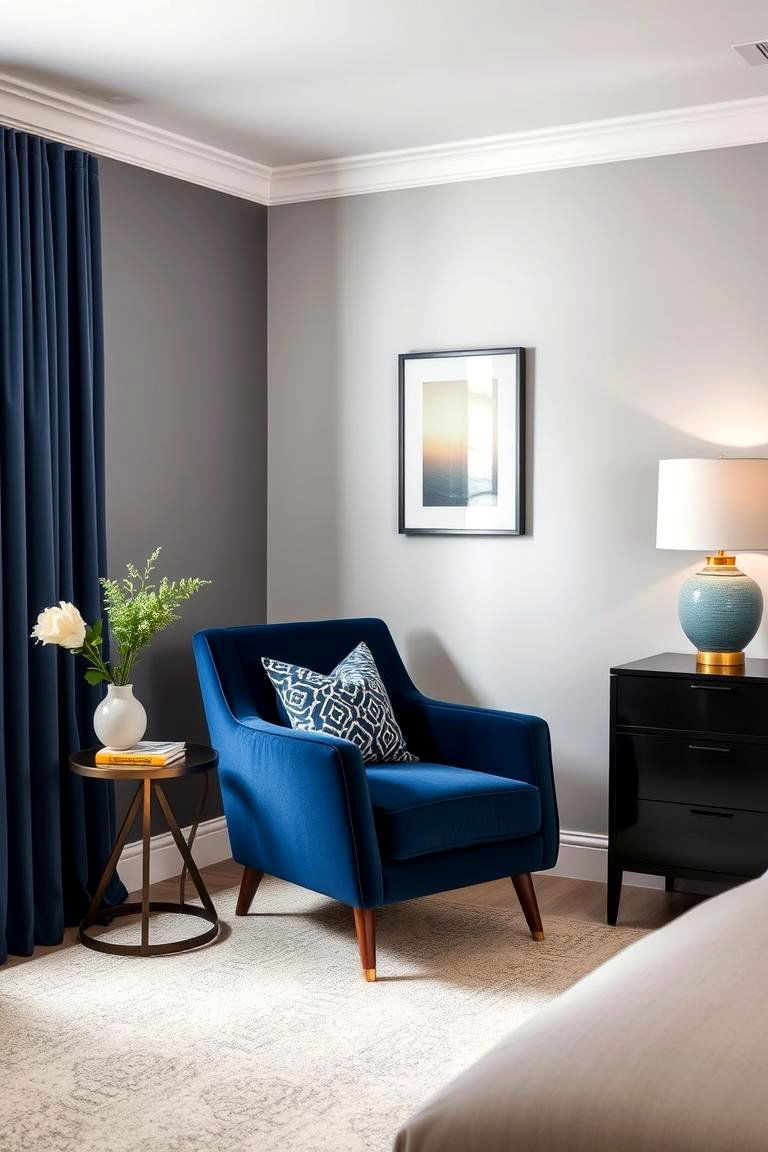 Navy Blue Accent Chairs for Stylish Seating - 24 Navy Blue Bedroom Ideas