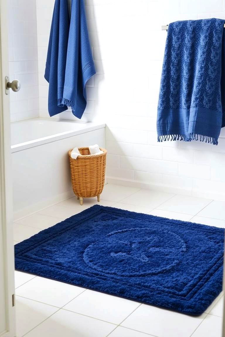Navy Blue Bathroom Rugs - 24 Navy Blue Bathroom Ideas
