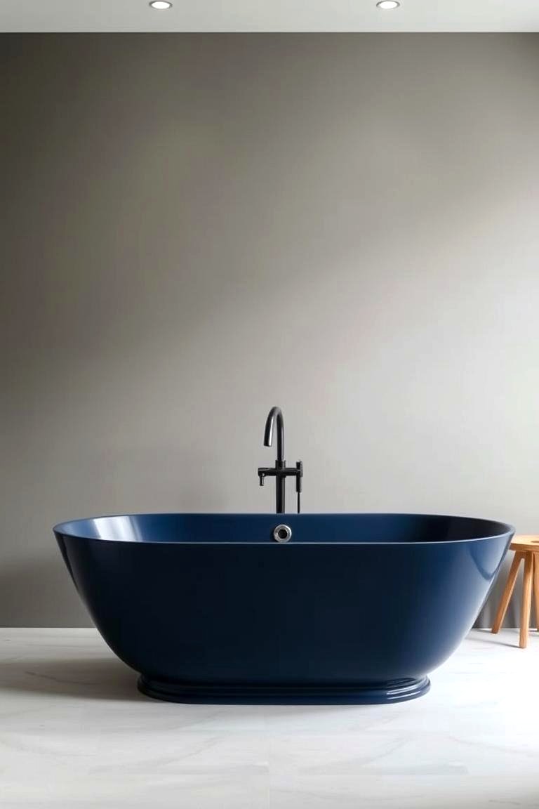Navy Blue Bathtub - 24 Navy Blue Bathroom Ideas