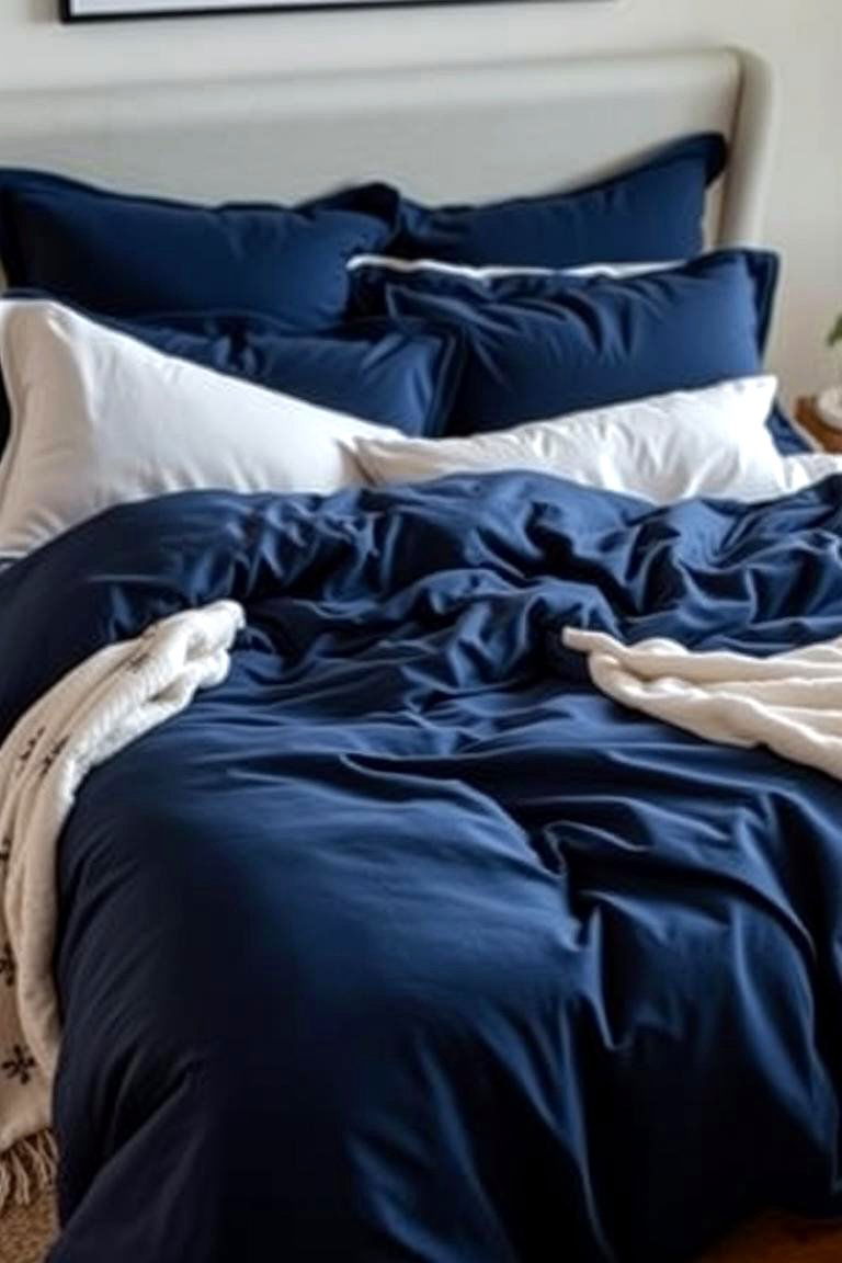 Navy Blue Bedding for a Cozy Retreat - 24 Navy Blue Bedroom Ideas