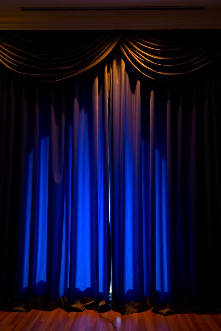 Navy Blue Curtains for Rich Dramatic Style - 24 Navy Blue Bedroom Ideas