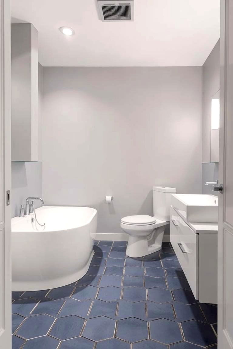 Navy Blue Floor Tiles - 24 Navy Blue Bathroom Ideas