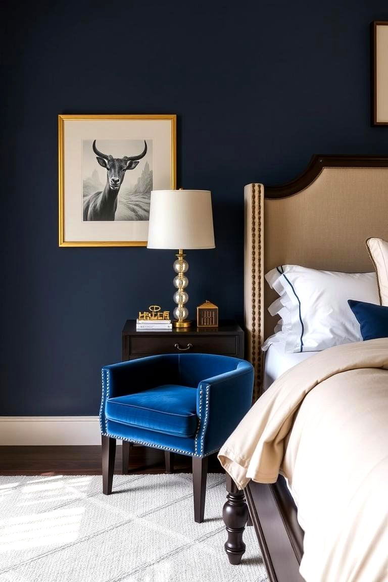 Navy Blue Furniture for a Statement Look - 24 Navy Blue Bedroom Ideas