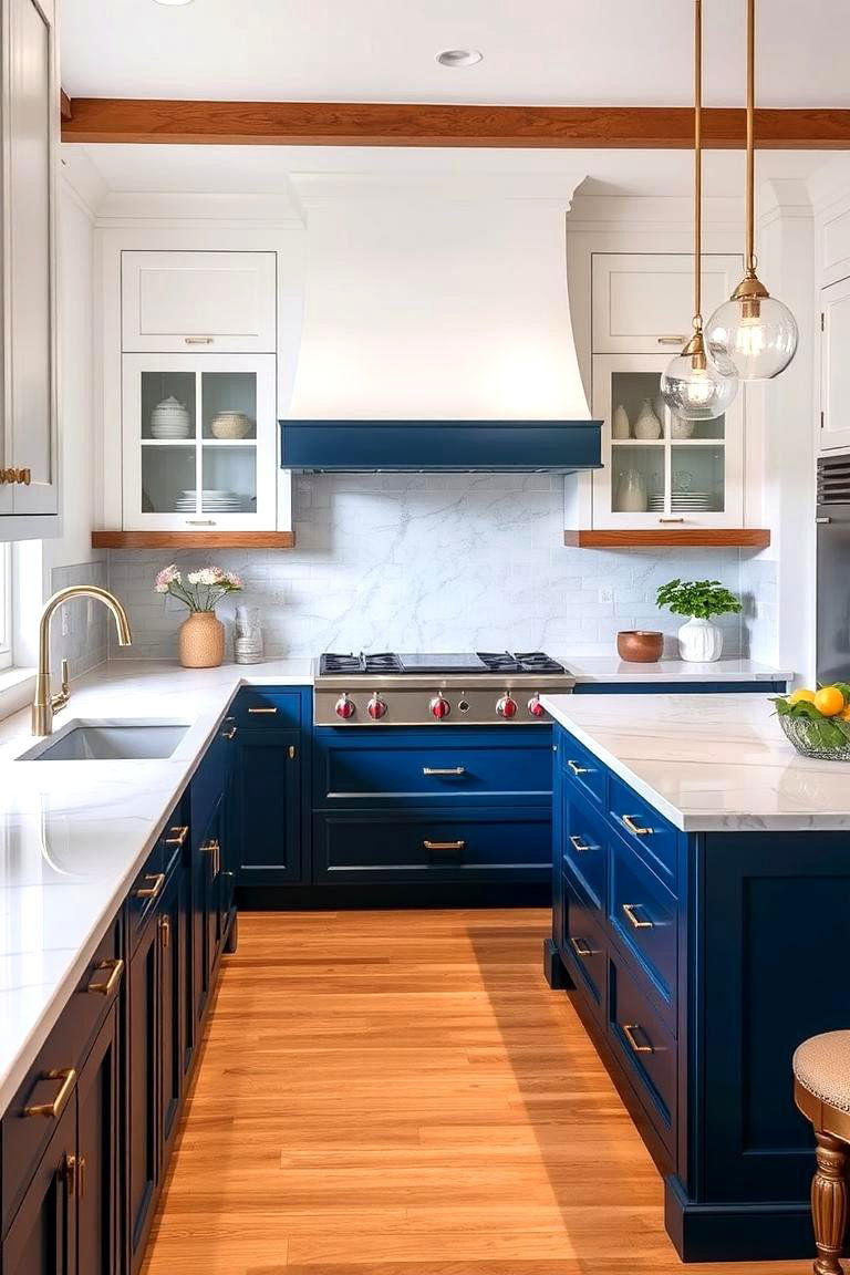 Navy Blue Kitchen Island - 24 Navy Blue Kitchen Cabinets Ideas