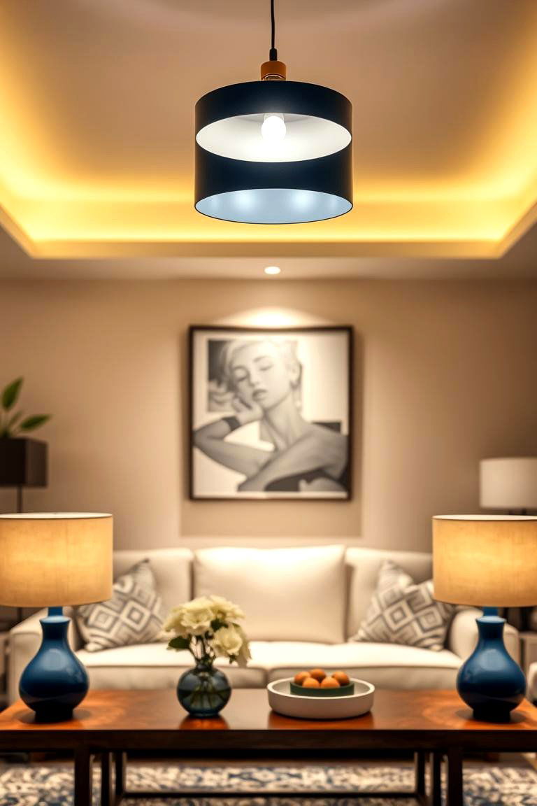 Navy Blue Lighting Fixtures - 24 Navy Blue Living Room Ideas