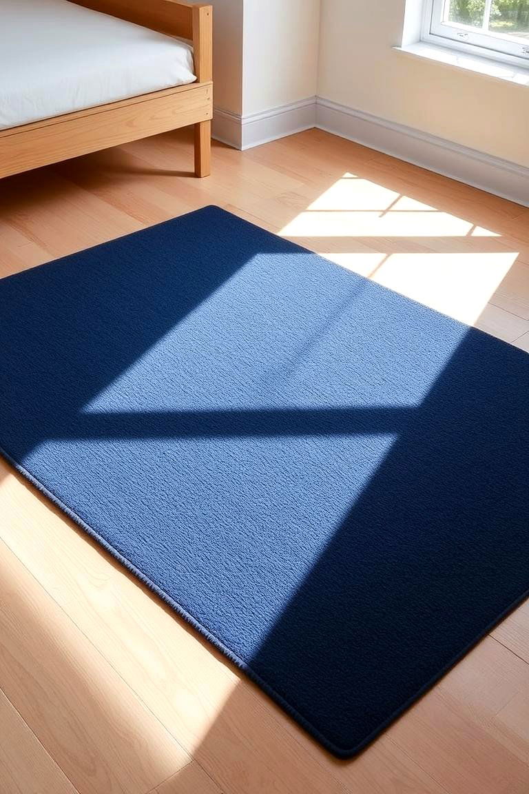 Navy Blue Rugs to Ground the Space - 24 Navy Blue Bedroom Ideas