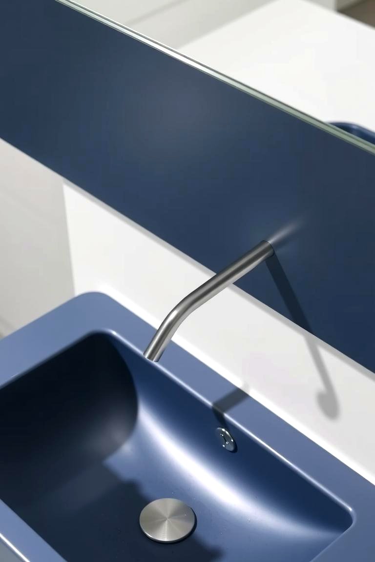 Navy Blue Sink Basin - 24 Navy Blue Bathroom Ideas