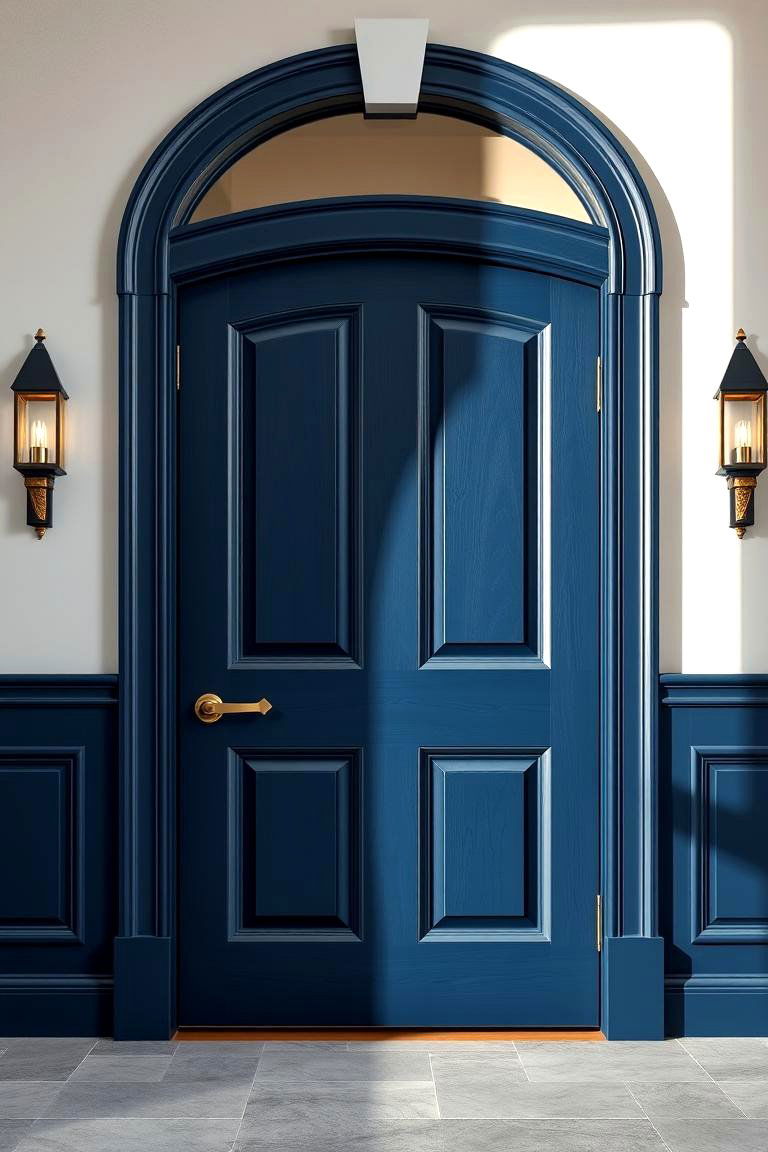 Navy Blue Sophistication - 24 Cedar Front Door Colors Ideas