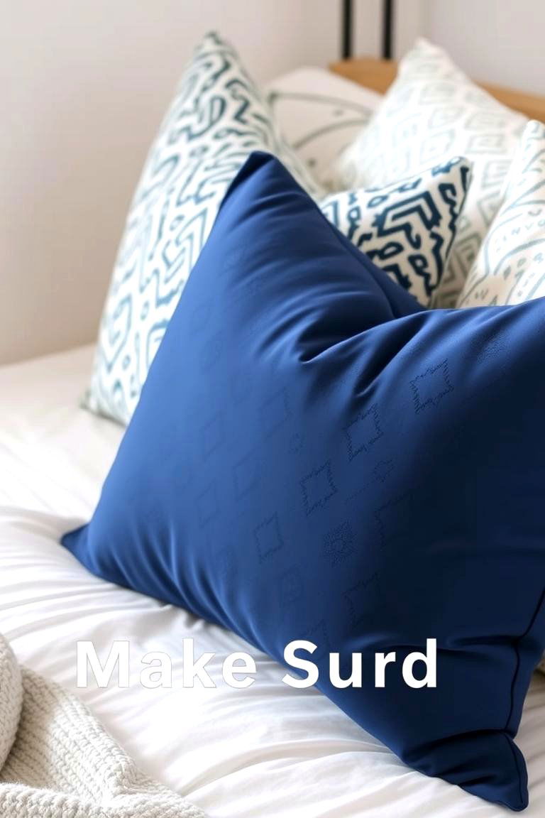 Navy Blue Throw Pillows for a Pop of Color - 24 Navy Blue Bedroom Ideas