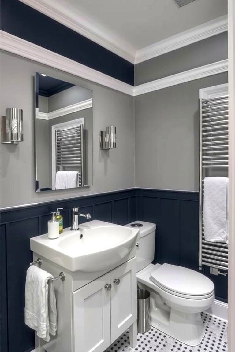 Navy Blue and Gray Color Scheme - 24 Navy Blue Bathroom Ideas