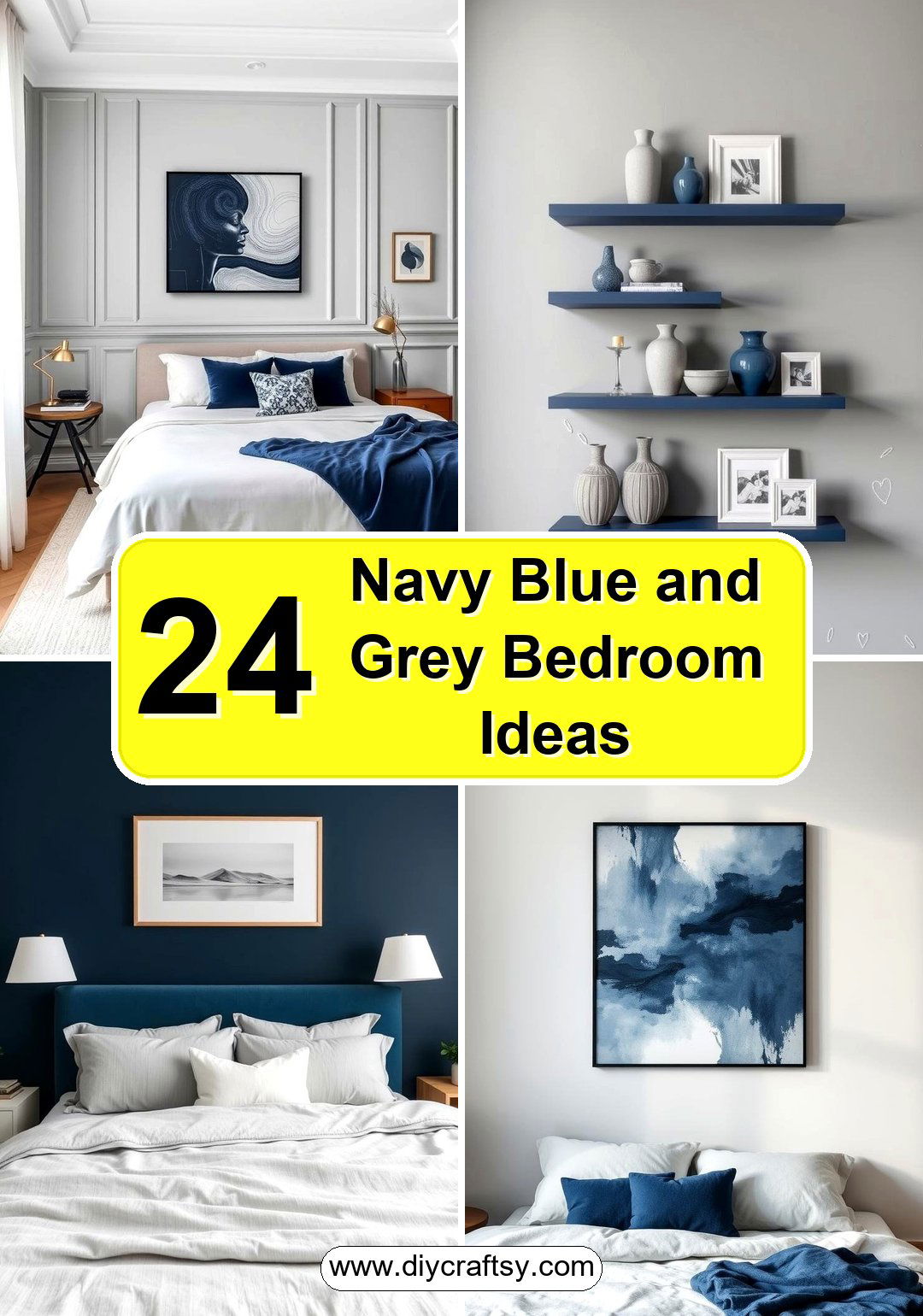 Navy Blue and Grey Bedroom Ideas