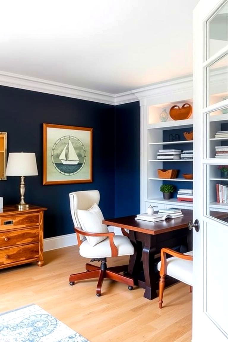 Navy Blue and Tan - 24 Floor and Wall Color Ideas