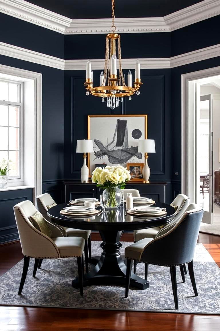 Navy Blue for a Sophisticated Atmosphere - 24 Dining Room Paint Colors