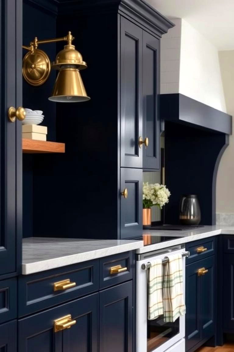Navy Blue with Brass Accents - 24 Blue Kitchen Ideas