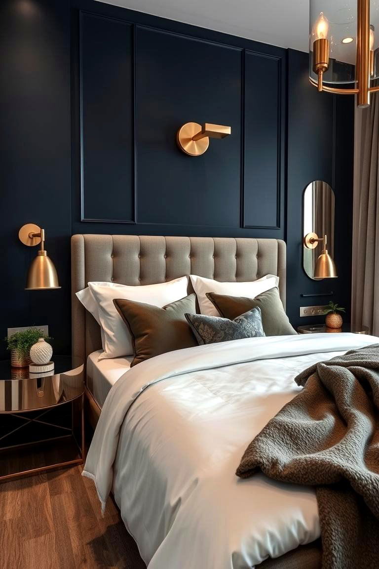 Navy Elegance - 24 Moody Blue Bedroom Ideas