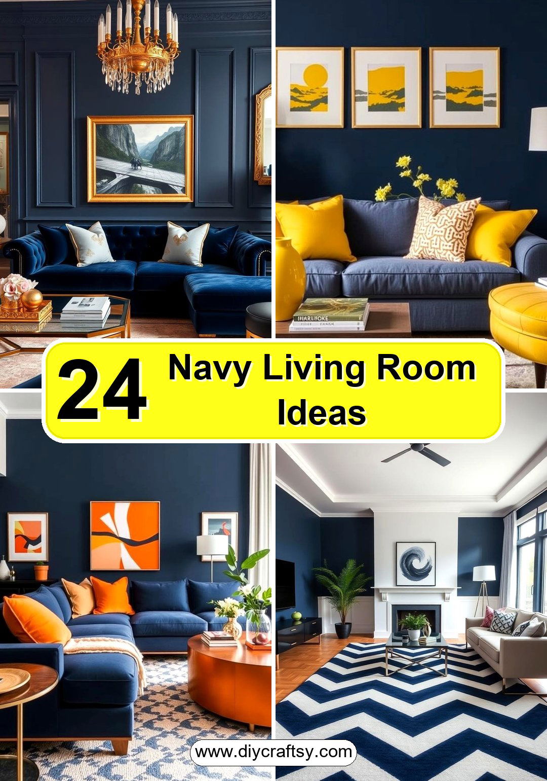 Navy Living Room Ideas