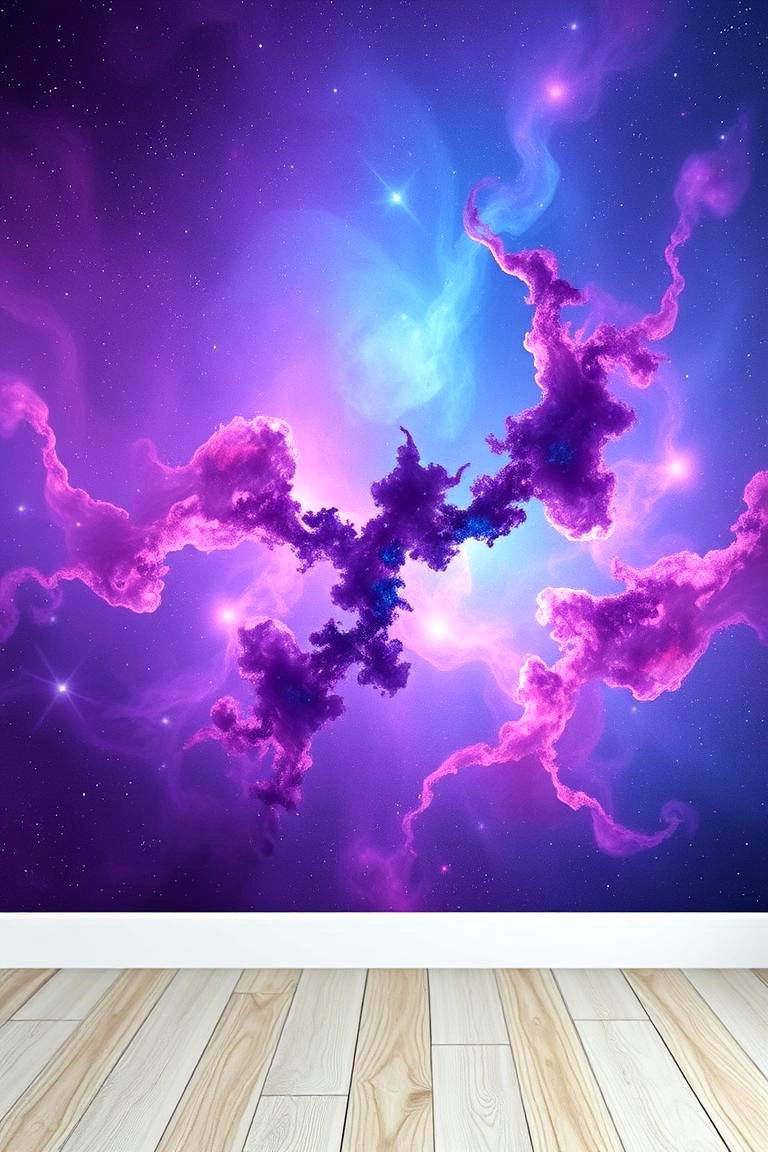 Nebula Wall Murals - 24 galaxy space-themed bedroom ideas