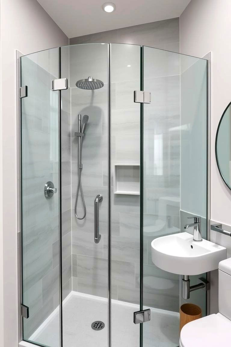 Neo Angle Shower - 24 Small Bathroom Walk in Shower Ideas