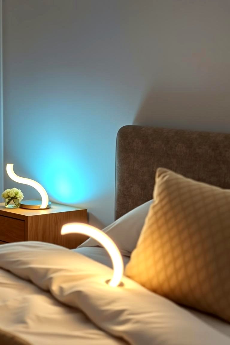 Neon Bedside Lamps - 24 Neon Bedroom Ideas