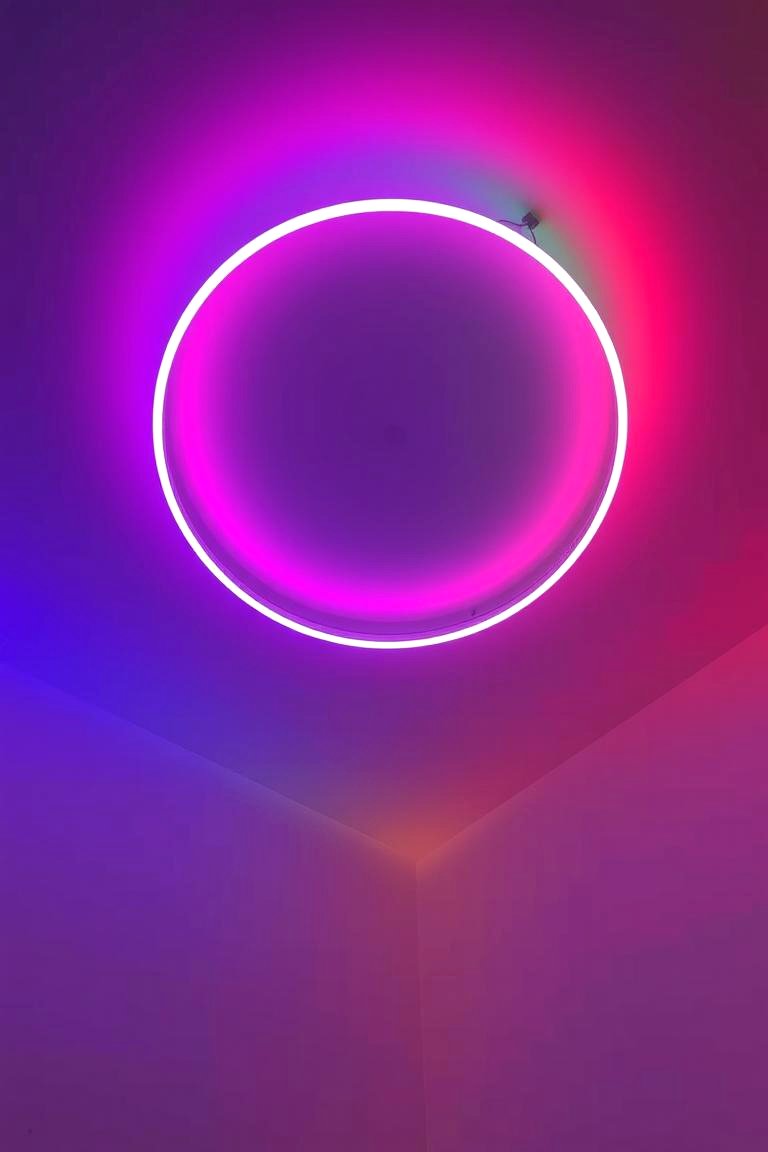 Neon Ceiling Lights - 24 Neon Bedroom Ideas
