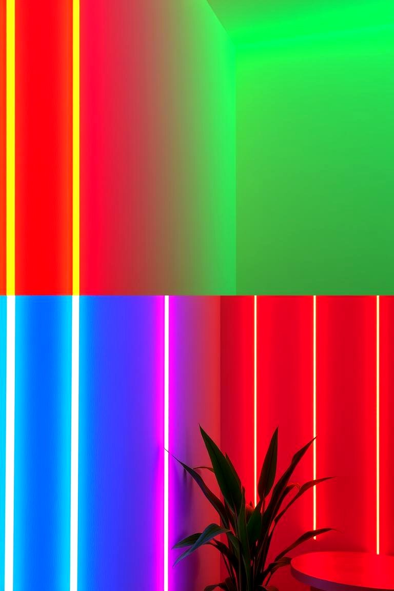 Neon Color Changing Lights - 24 Neon Bedroom Ideas