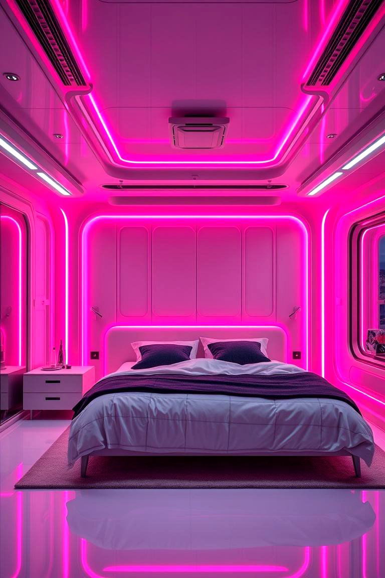 Neon Hot Pink Lighting Ideas - 24 Hot Pink Bedroom Ideas