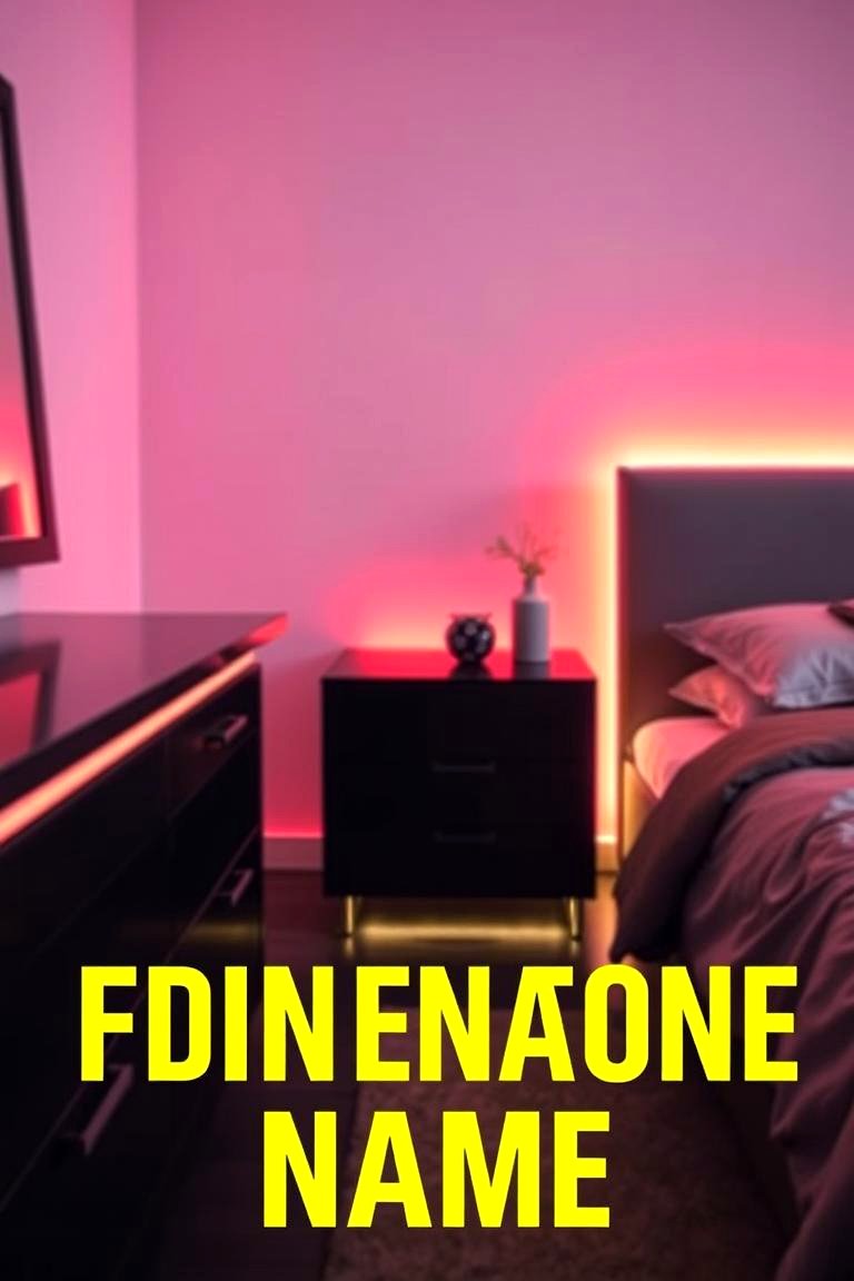 Neon Lighting Behind Furniture - 24 Neon Bedroom Ideas