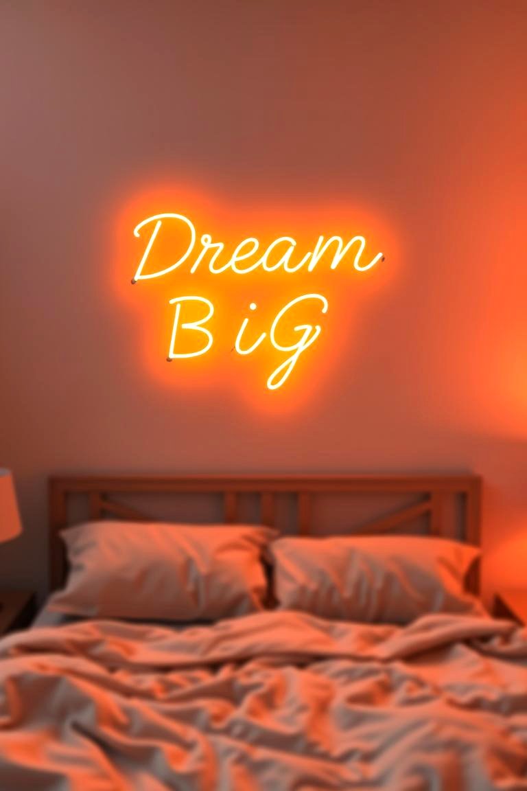 Neon Sign Wall Art - 24 Bedroom Wall Painting Ideas
